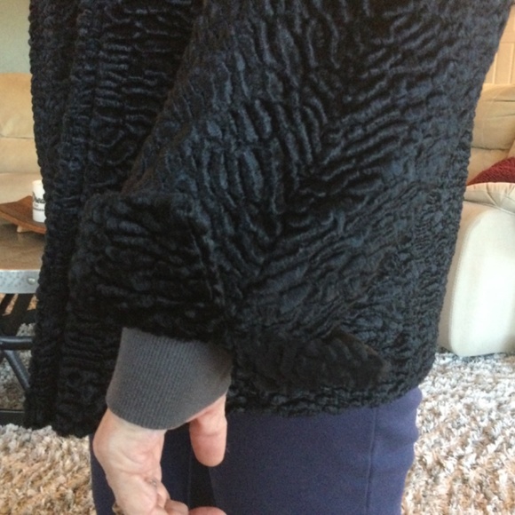 Talbots faux Persian lamb.Black size M Petite.Black jacket - Picture 12 of 16